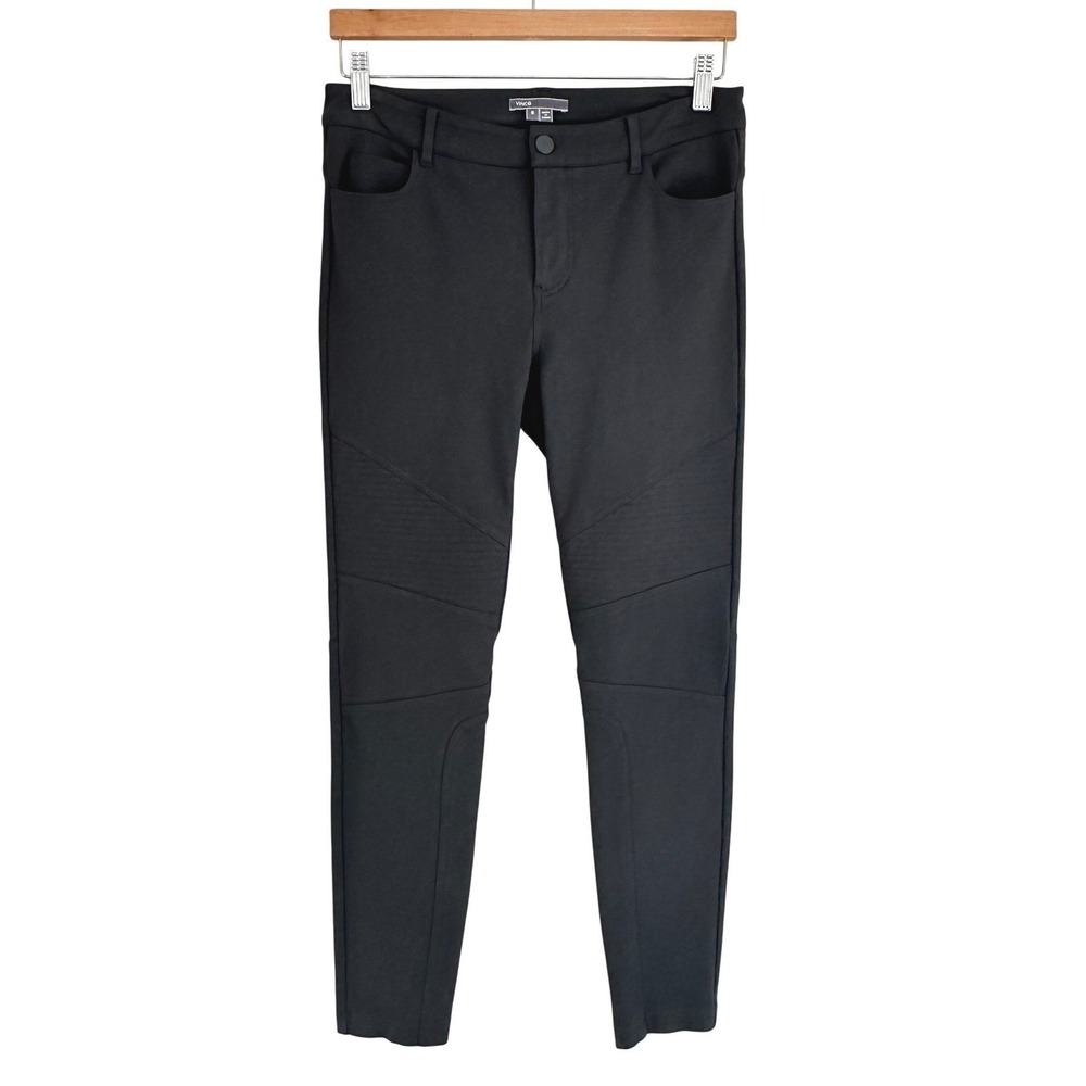 Vince Moto Slim Fit Ponte Pants Womens‎ 6 Charcoal Sleek *Flaw City Stretch